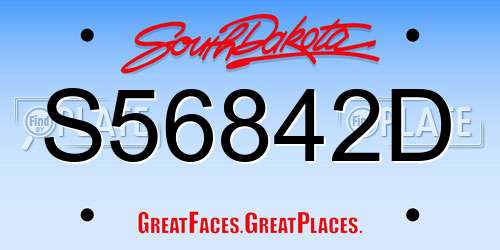 S56842D South Dakota License Plate