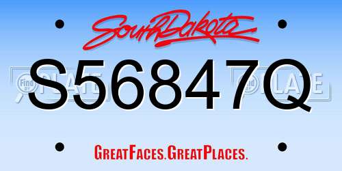 S56847Q South Dakota License Plate