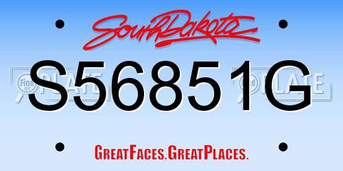 S56851G South Dakota License Plate
