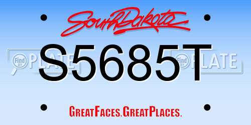 S5685T South Dakota License Plate