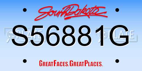 S56881G South Dakota License Plate