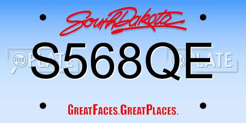 S568QE South Dakota License Plate