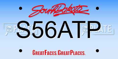 S56ATP South Dakota License Plate