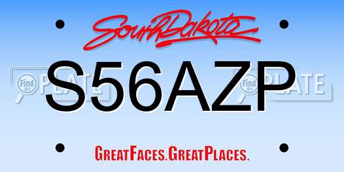 S56AZP South Dakota License Plate