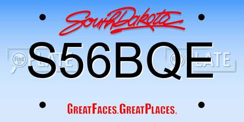 S56BQE South Dakota License Plate