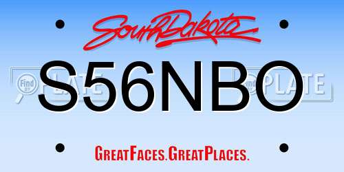 S56NBO South Dakota License Plate