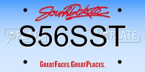 S56SST South Dakota License Plate