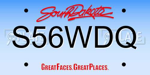 S56WDQ South Dakota License Plate