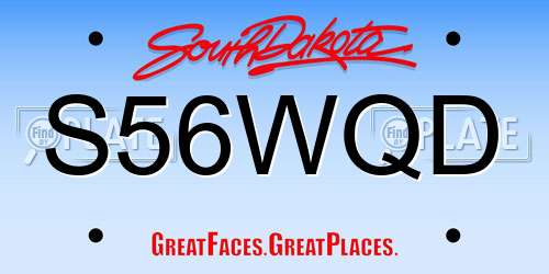 S56WQD South Dakota License Plate