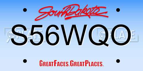 S56WQO South Dakota License Plate