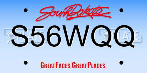 S56WQQ South Dakota License Plate