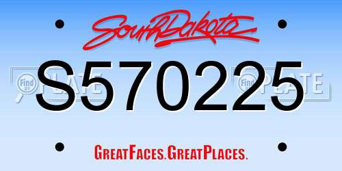 S570225 South Dakota License Plate