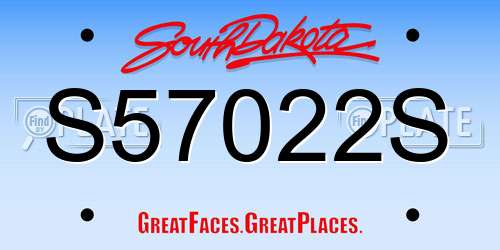 S57022S South Dakota License Plate