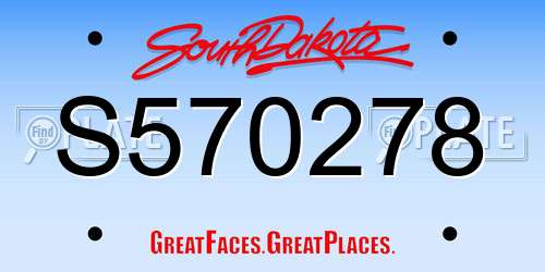 S570278 South Dakota License Plate