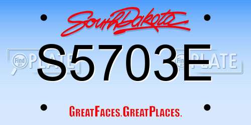 S5703E South Dakota License Plate