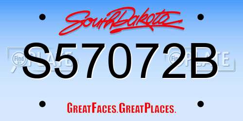 S57072B South Dakota License Plate