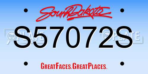S57072S South Dakota License Plate