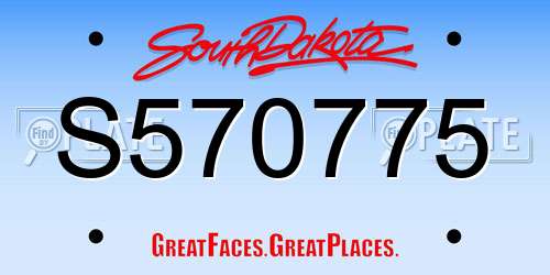 S570775 South Dakota License Plate