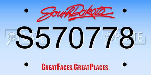 S570778 South Dakota License Plate