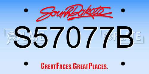 S57077B South Dakota License Plate