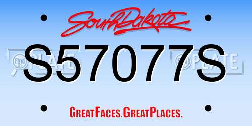 S57077S South Dakota License Plate