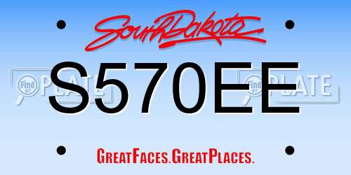 S570EE South Dakota License Plate