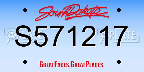 S571217 South Dakota License Plate