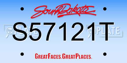 S57121T South Dakota License Plate
