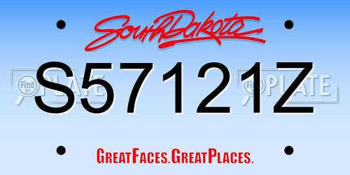 S57121Z South Dakota License Plate
