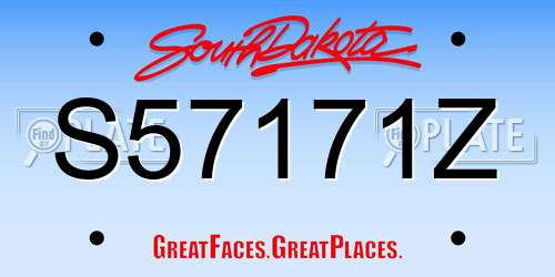 S57171Z South Dakota License Plate