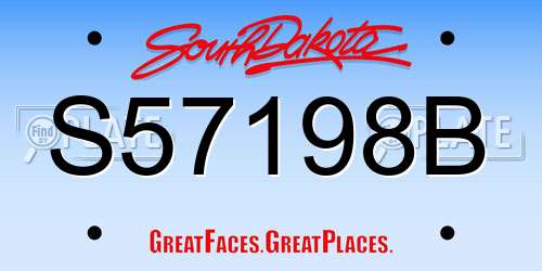 S57198B South Dakota License Plate