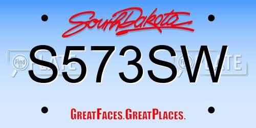 S573SW South Dakota License Plate