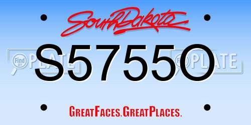 S5755O South Dakota License Plate