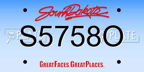 S5758O South Dakota License Plate