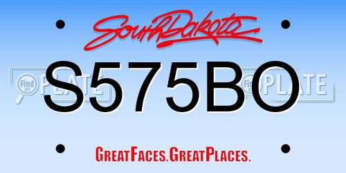 S575BO South Dakota License Plate