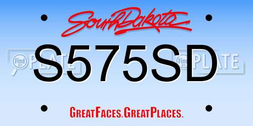 S575SD South Dakota License Plate