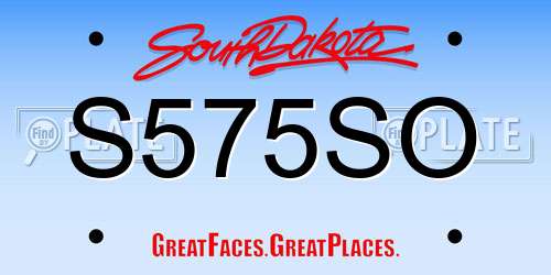S575SO South Dakota License Plate