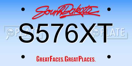 S576XT South Dakota License Plate