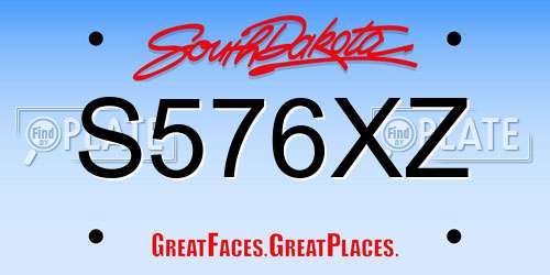 S576XZ South Dakota License Plate
