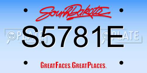 S5781E South Dakota License Plate