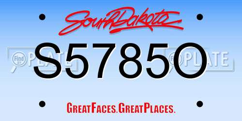 S5785O South Dakota License Plate