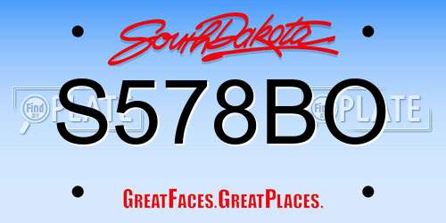 S578BO South Dakota License Plate
