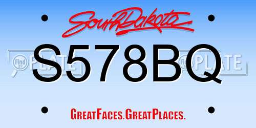 S578BQ South Dakota License Plate