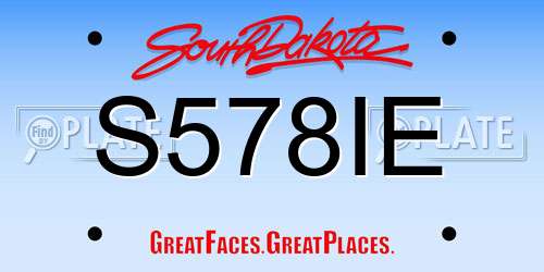 S578IE South Dakota License Plate