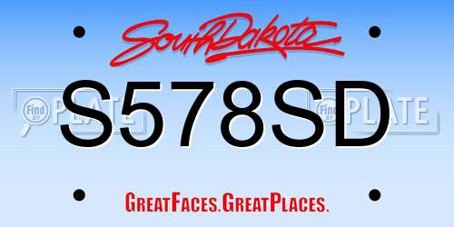 S578SD South Dakota License Plate