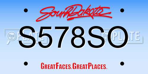 S578SO South Dakota License Plate