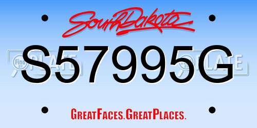 S57995G South Dakota License Plate