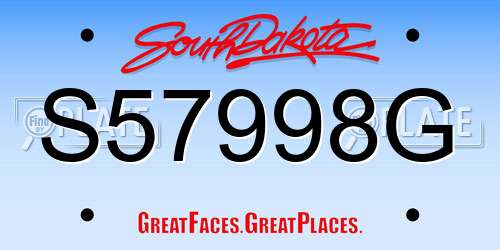 S57998G South Dakota License Plate