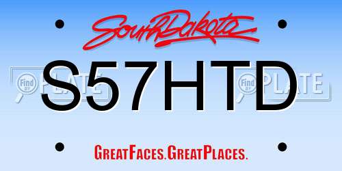 S57HTD South Dakota License Plate