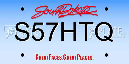 S57HTQ South Dakota License Plate
